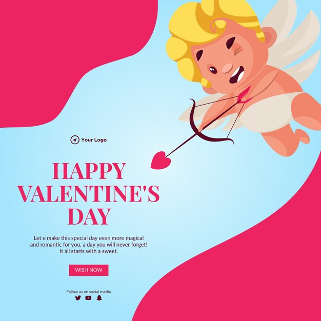 Plantilla de diseño de banner de celebración de feliz día de san valentín