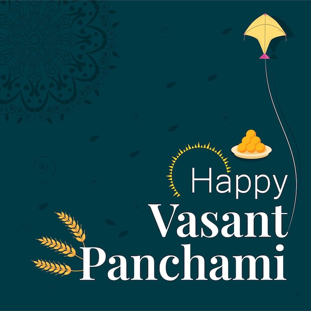 Vector plantilla de diseño de banner de celebración feliz vasant panchami