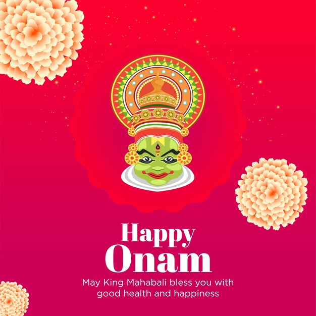 Plantilla de diseño de banner de celebración de festival feliz onam