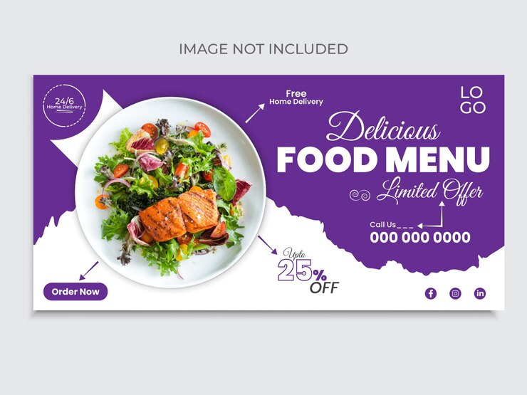 Plantilla de diseño de banner de comida corporativa
