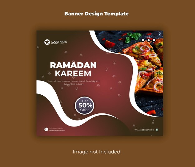 plantilla de diseño de banner de comida Kareem de Ramadán