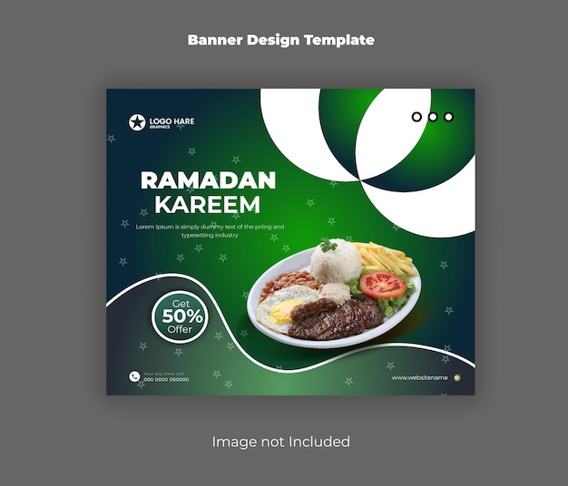 plantilla de diseño de banner de comida Kareem de Ramadán