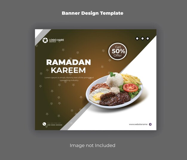 plantilla de diseño de banner de comida Kareem de Ramadán
