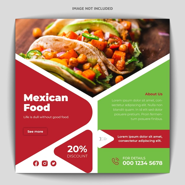 Vector plantilla de diseño de banner de comida mexicana