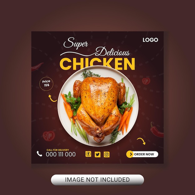 plantilla de diseño de banner de comida rápida para el diseño de publicaciones en redes sociales