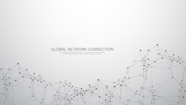 plantilla de diseño de banner de conexión de red global Visualización de grandes datos Tecnología de Internet