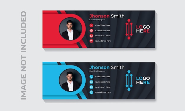 plantilla de diseño de banner de correo electrónico de vector mínimo con 2 colores