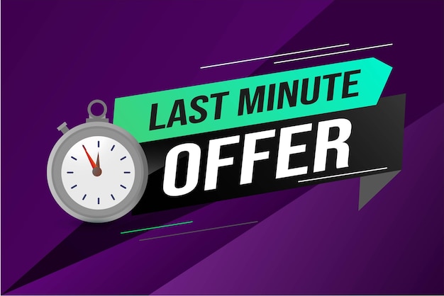 Vector plantilla de diseño de banner de cuenta regresiva de reloj de oferta de última hora para marketing