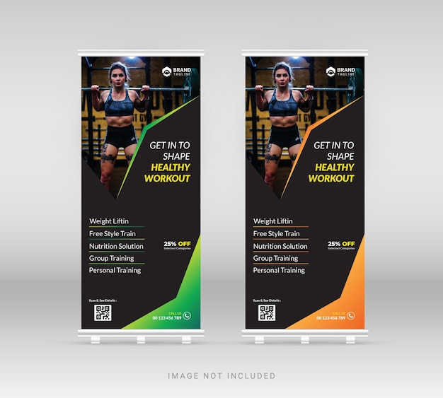 Vector plantilla de diseño de banner de deportes de fitness para gimnasios