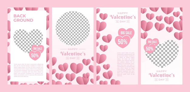 Plantilla de diseño de banner de descuento de promoción de San Valentín