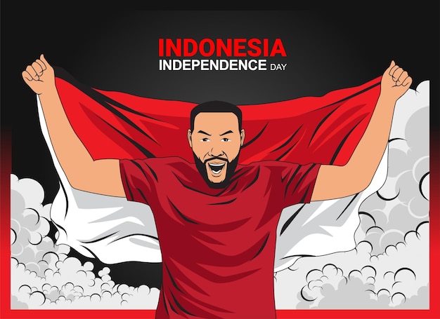 plantilla de diseño de banner del día de la independencia de indonesia