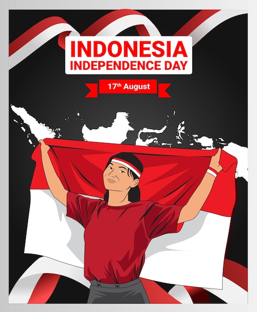 plantilla de diseño de banner del día de la independencia de indonesia