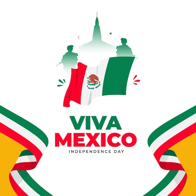 Plantilla de diseño de banner del día de la independencia de viva méxico