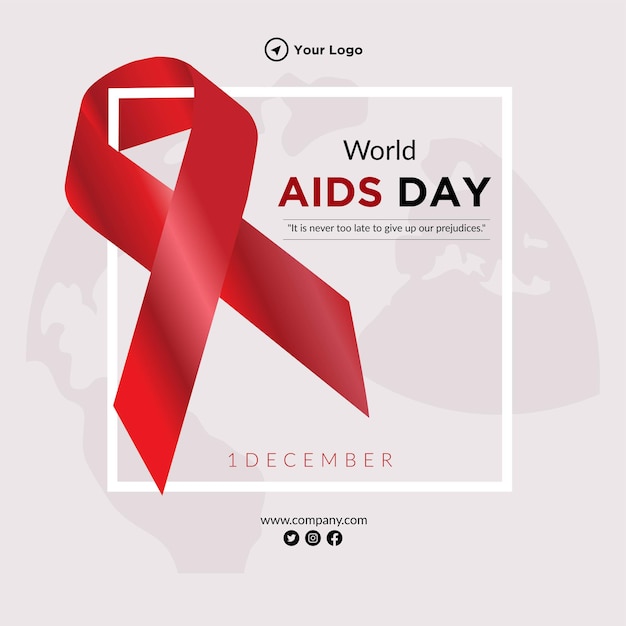 Plantilla de diseño de banner del día mundial del sida