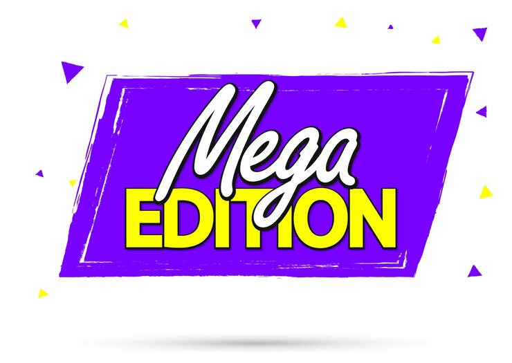 Vector plantilla de diseño de banner de la edición mega ilustración vectorial de la etiqueta promocional