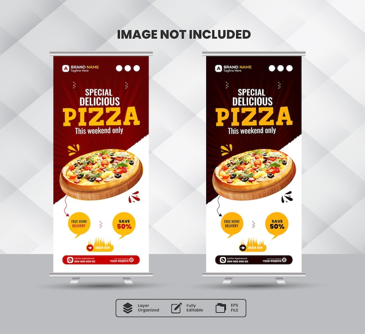 Vector plantilla de diseño de banner de la empresa de enrollamiento de alimentos