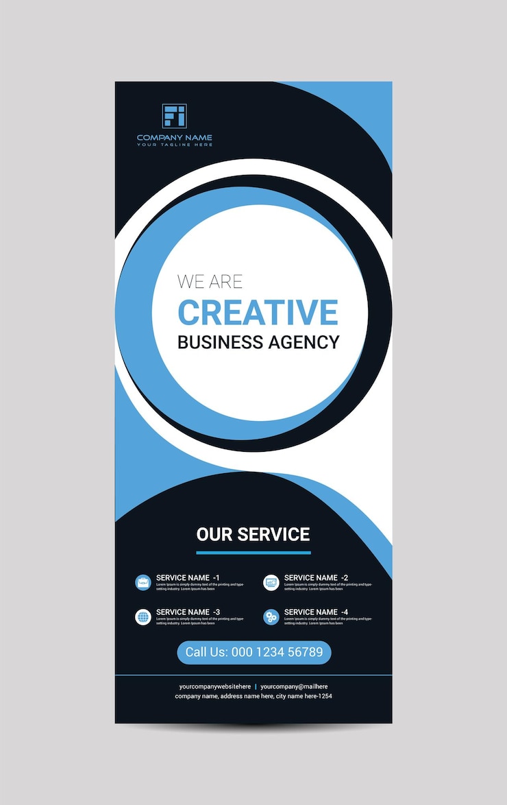 Vector plantilla de diseño de banner enrollable con aspecto moderno
