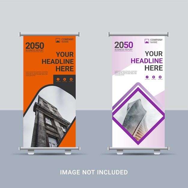 Plantilla de diseño de banner enrollable empresarial