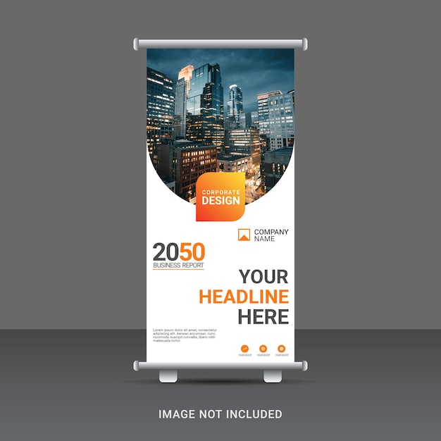 Plantilla de diseño de banner enrollable empresarial