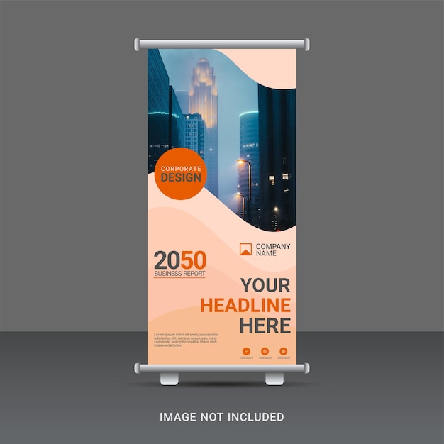 Plantilla de diseño de banner enrollable empresarial