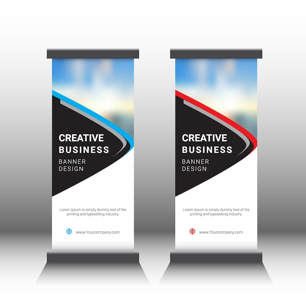 Plantilla de diseño de banner enrollable empresarial