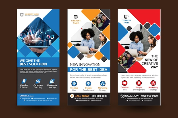 Plantilla de diseño de banner enrollable para empresas