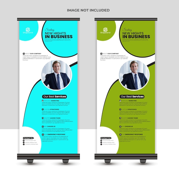 plantilla de diseño de banner enrollable moderno