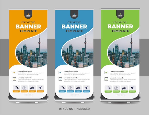 Plantilla de diseño de banner enrollable moderno