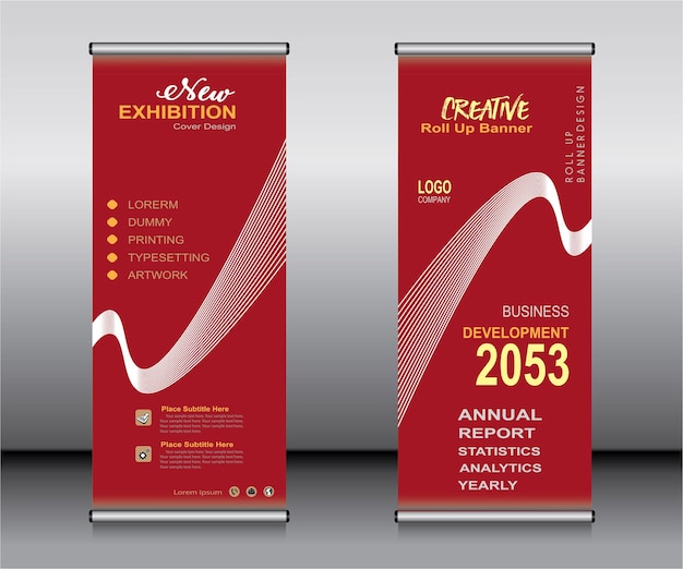 plantilla de diseño de banner enrollable moderno