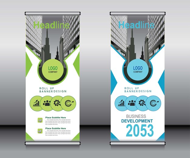 Plantilla de diseño de banner enrollable moderno