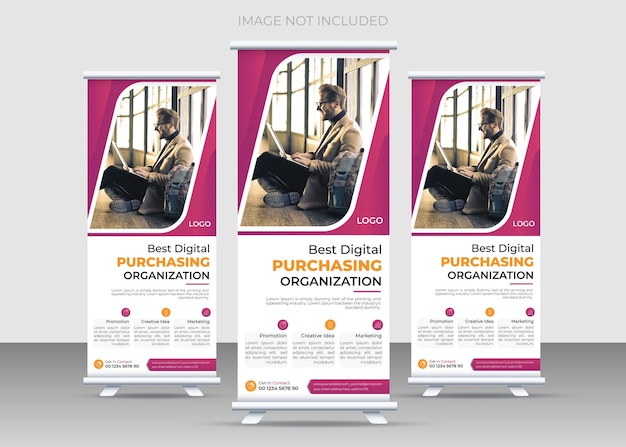 Plantilla de diseño de banner enrollable de negocios creativos modernos