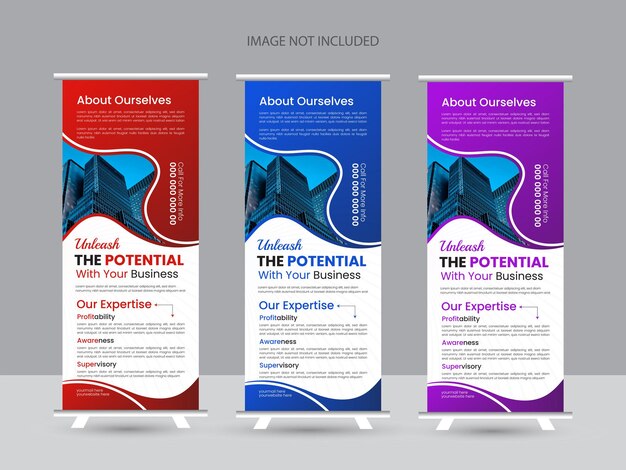 Plantilla de diseño de banner enrollable de negocios profesional moderno