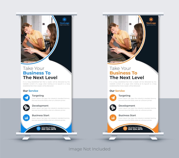 Plantilla de diseño de banner enrollable para negocios