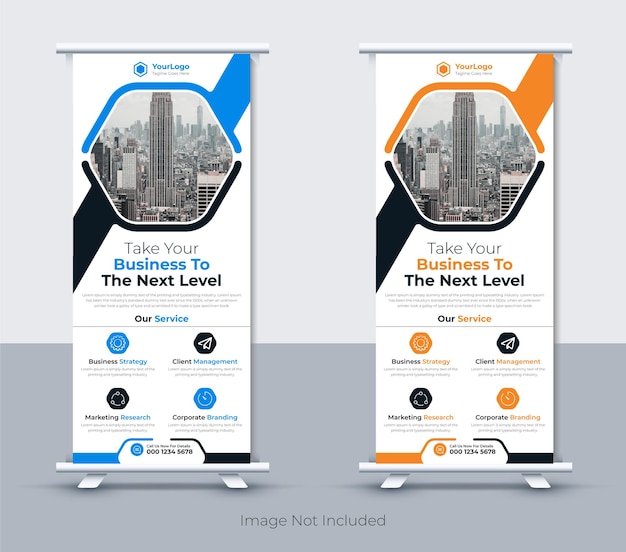 Plantilla de diseño de banner enrollable para negocios