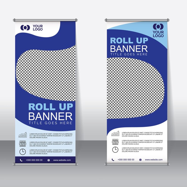 Plantilla de diseño de banner enrollable para negocios