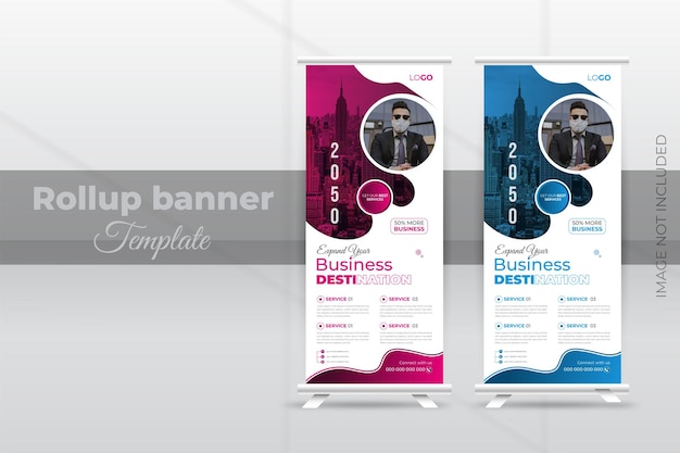 Plantilla de diseño de banner enrollable profesional moderno y creativo standee design