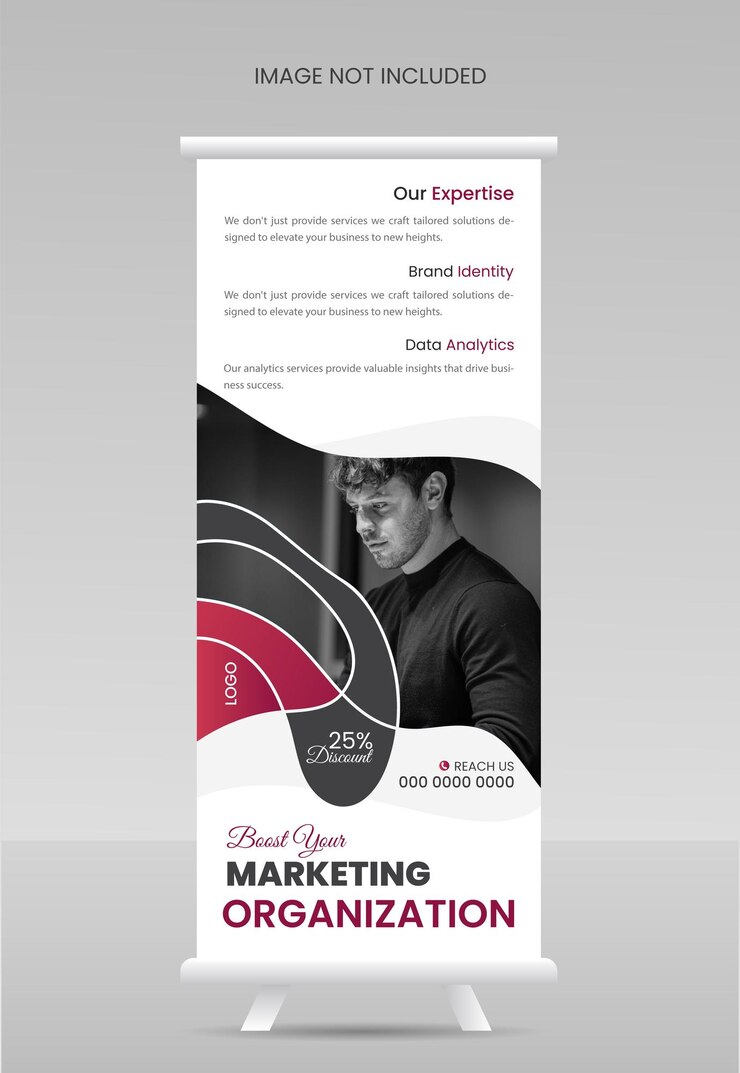 plantilla de diseño de banner enrollable