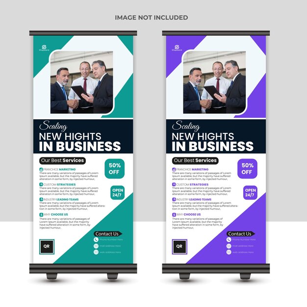plantilla de diseño de banner enrollable