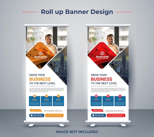 plantilla de diseño de banner enrollable