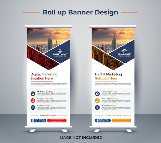 plantilla de diseño de banner enrollable
