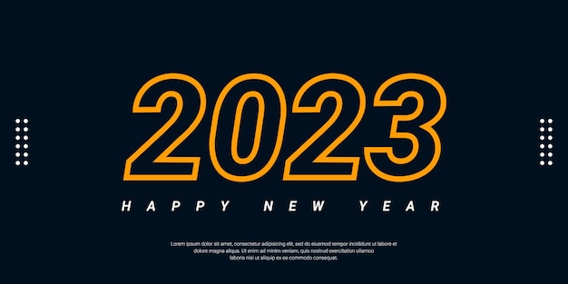 Plantilla de diseño de banner de feliz año nuevo 2023