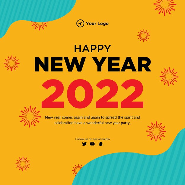 Vector plantilla de diseño de banner de feliz año nuevo