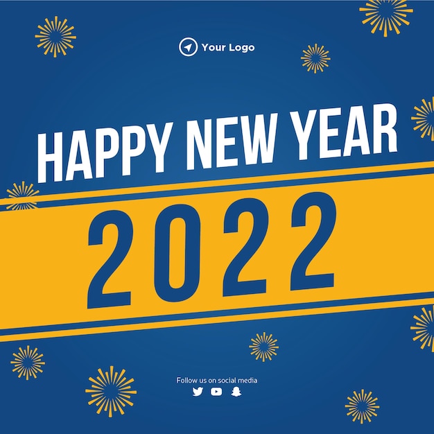 Vector plantilla de diseño de banner de feliz año nuevo