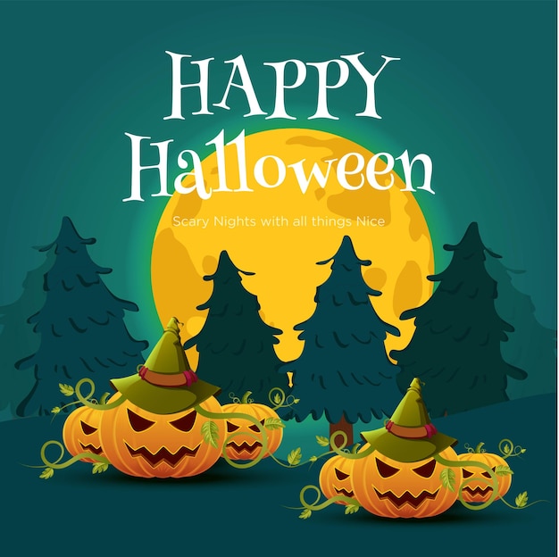 Plantilla de diseño de banner de feliz halloween