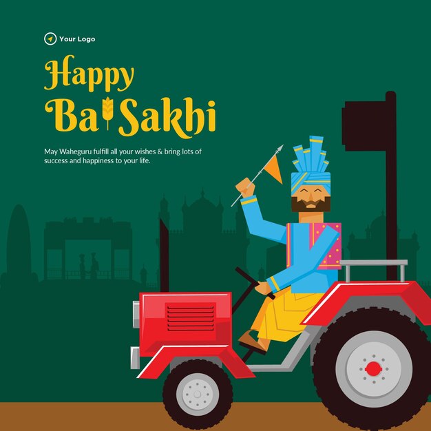 Plantilla de diseño de banner del festival indio de feliz baisakhi