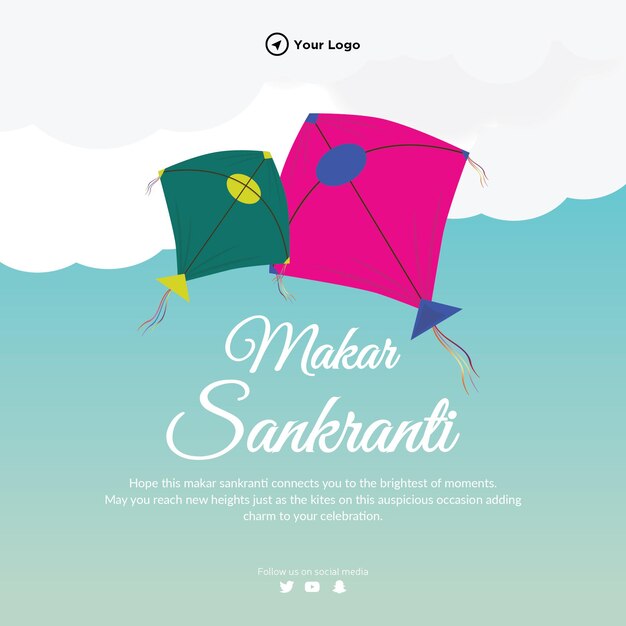 Plantilla de diseño de banner de festival indio makar sankranti