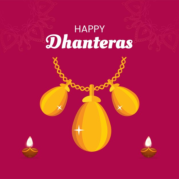 Plantilla de diseño de banner de festival tradicional de happy dhanteras