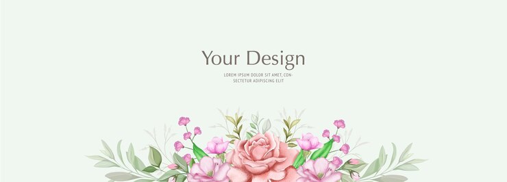 Plantilla de diseño de banner floral de boda