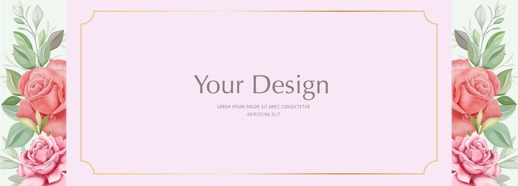 Plantilla de diseño de banner floral de boda