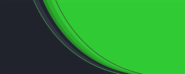 plantilla de diseño de banner de fondo verde con elementos de diseño curvos